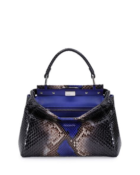 fendi peekaboo python blue|Fendi peekaboo bag dimensions.